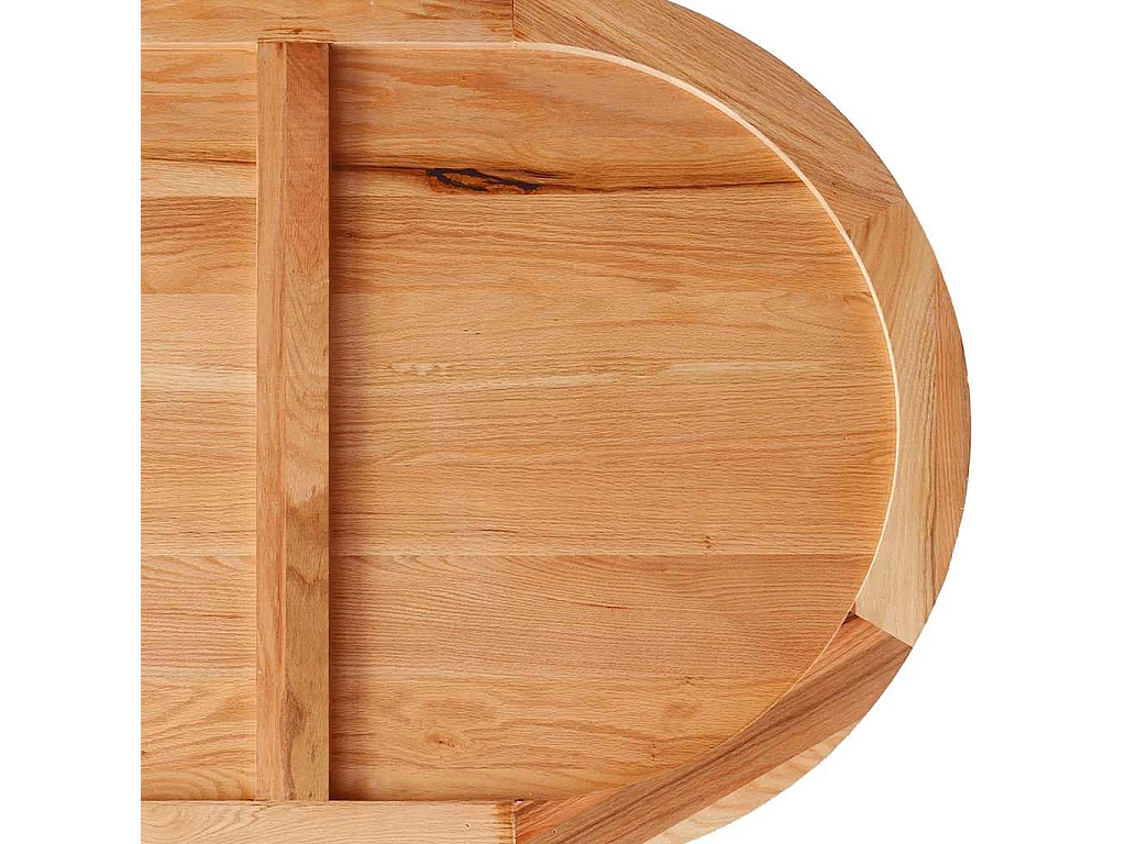 Table à manger marron clair bois de chêne massif ovale