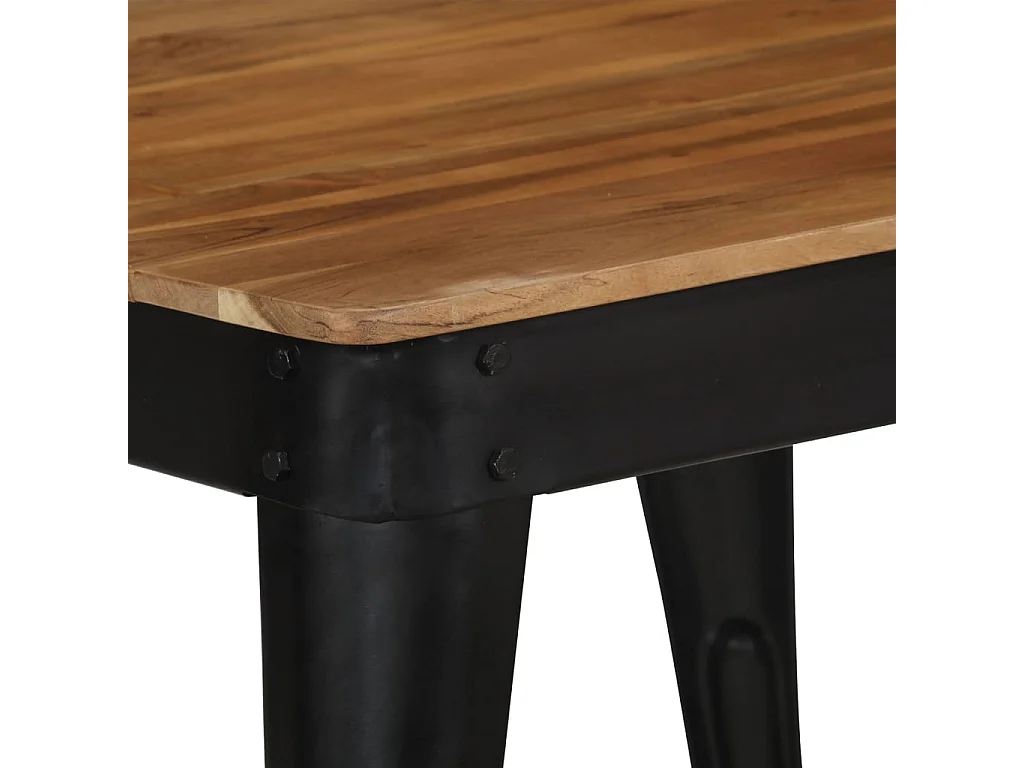 Eettafel 75x75x76 cm massief acaciahout en staal