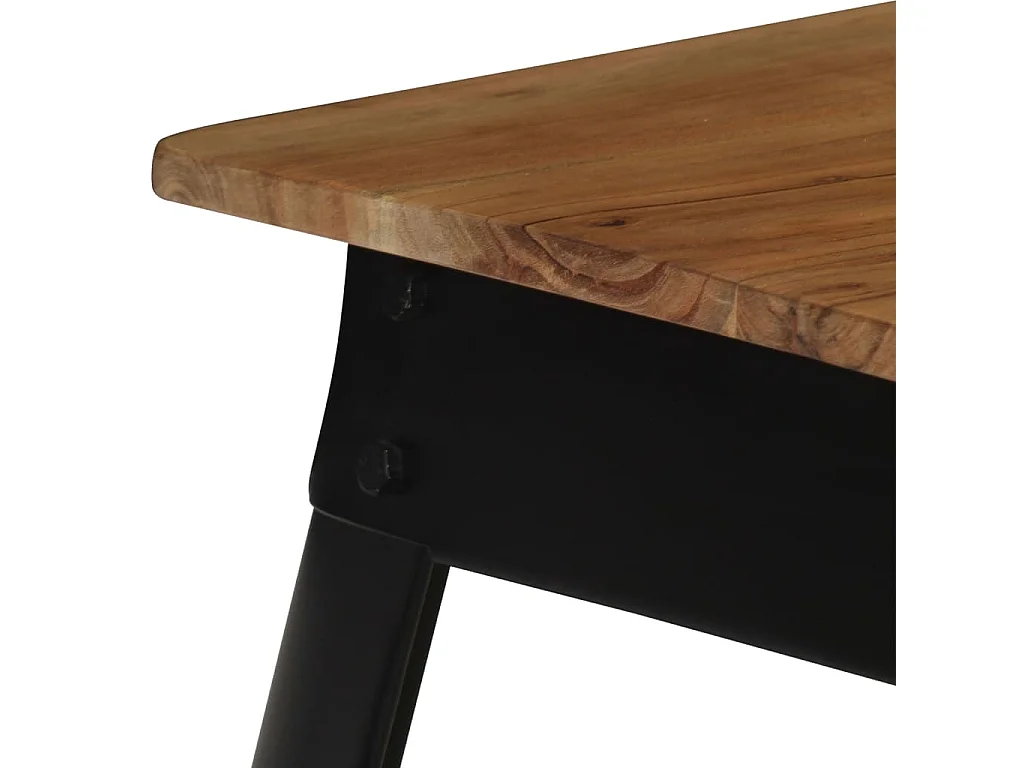 Eettafel 75x75x76 cm massief acaciahout en staal