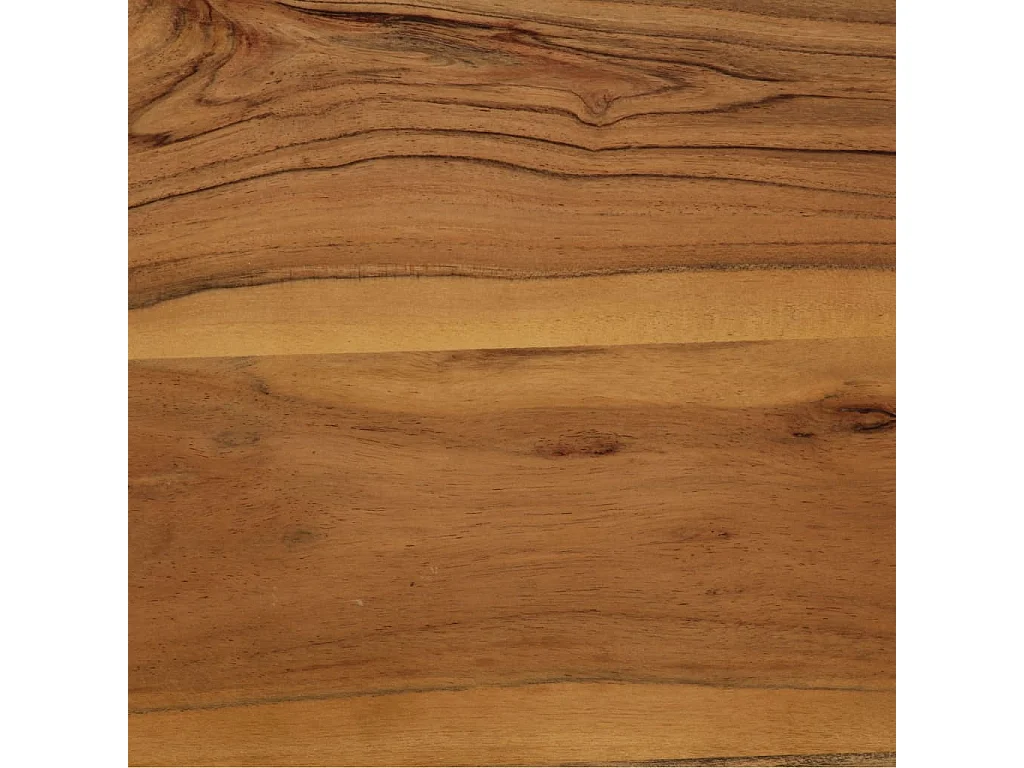 Mesa de comedor de madera de acacia maciza y acero 75x75x76 cm