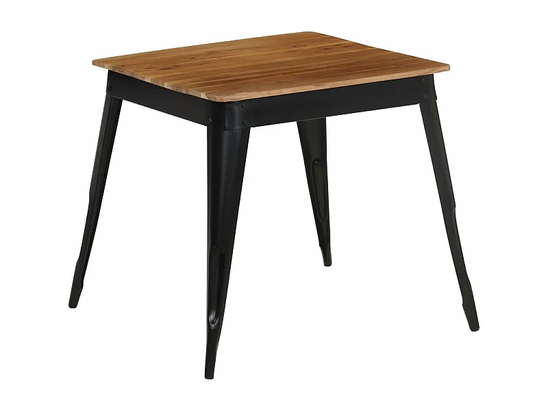 Eettafel 75x75x76 cm massief acaciahout en staal