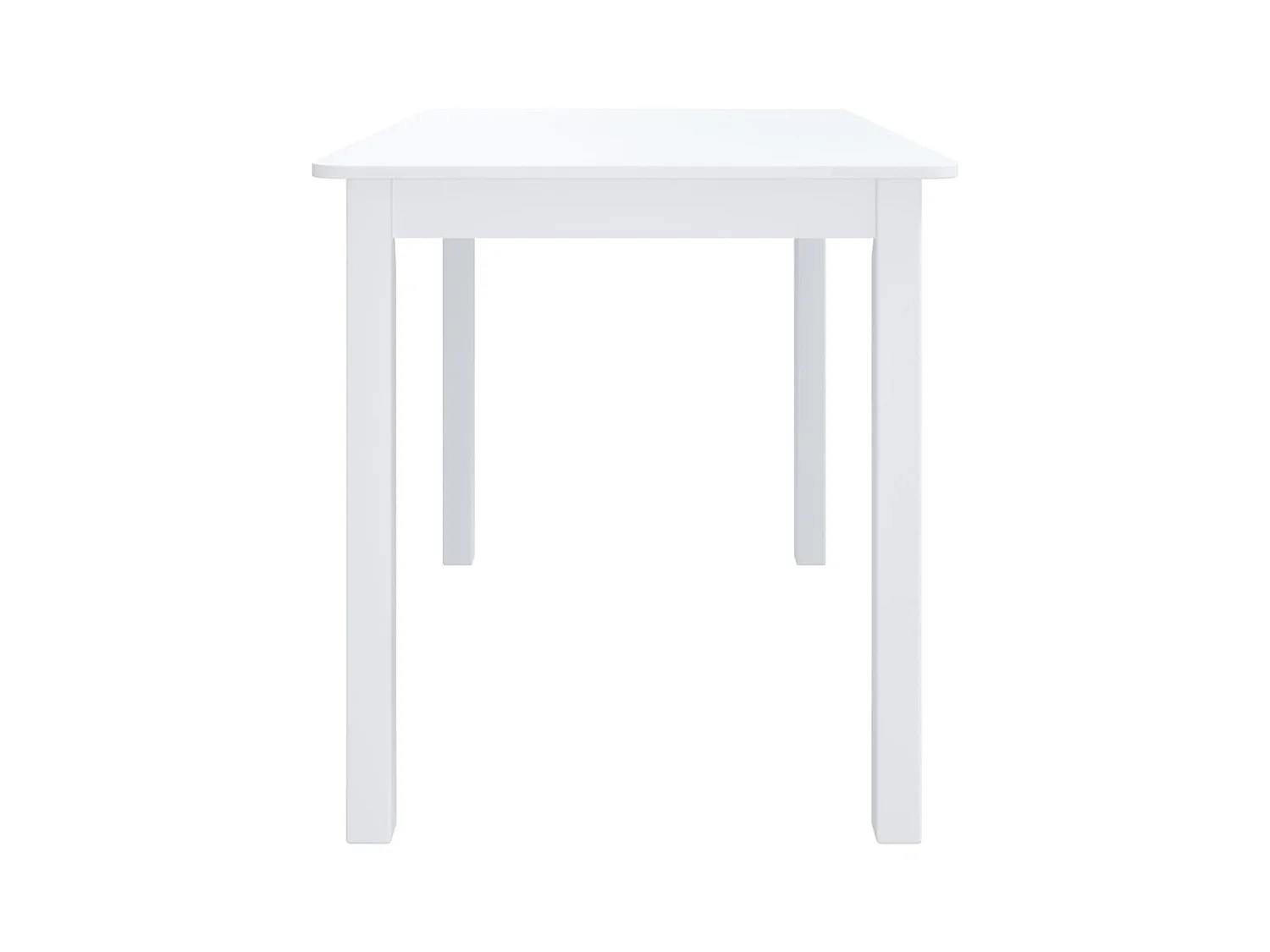 Mesa de comedor de madera maciza de caucho blanco 114x71x75 cm