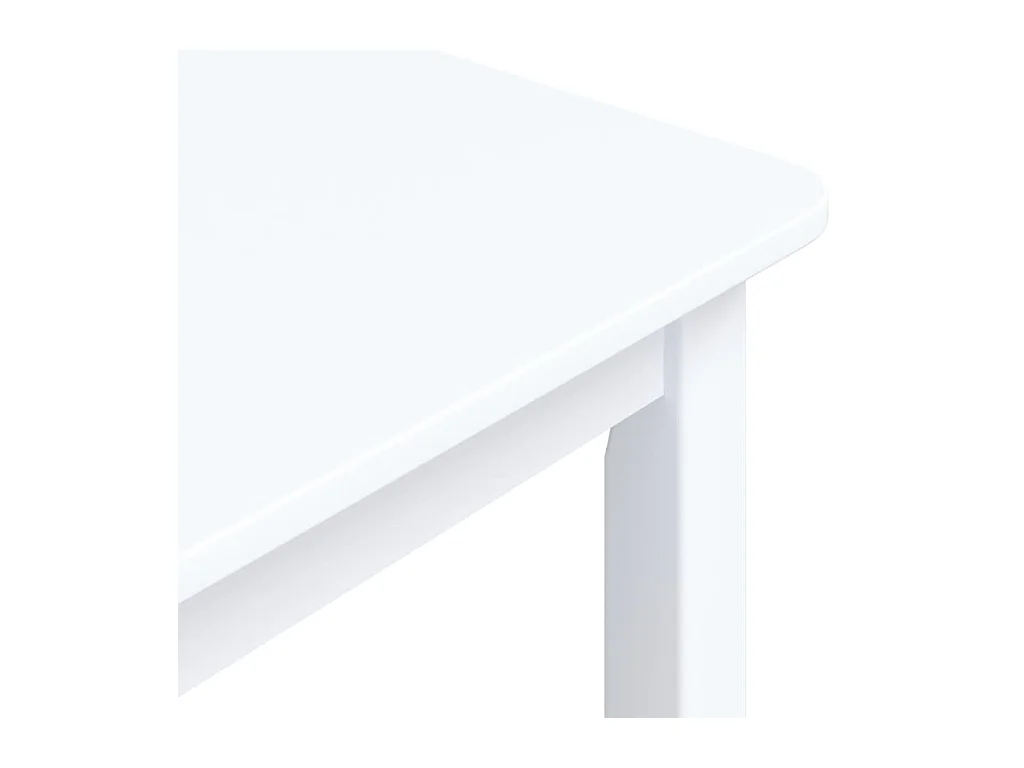 Mesa de comedor de madera maciza de caucho blanco 114x71x75 cm