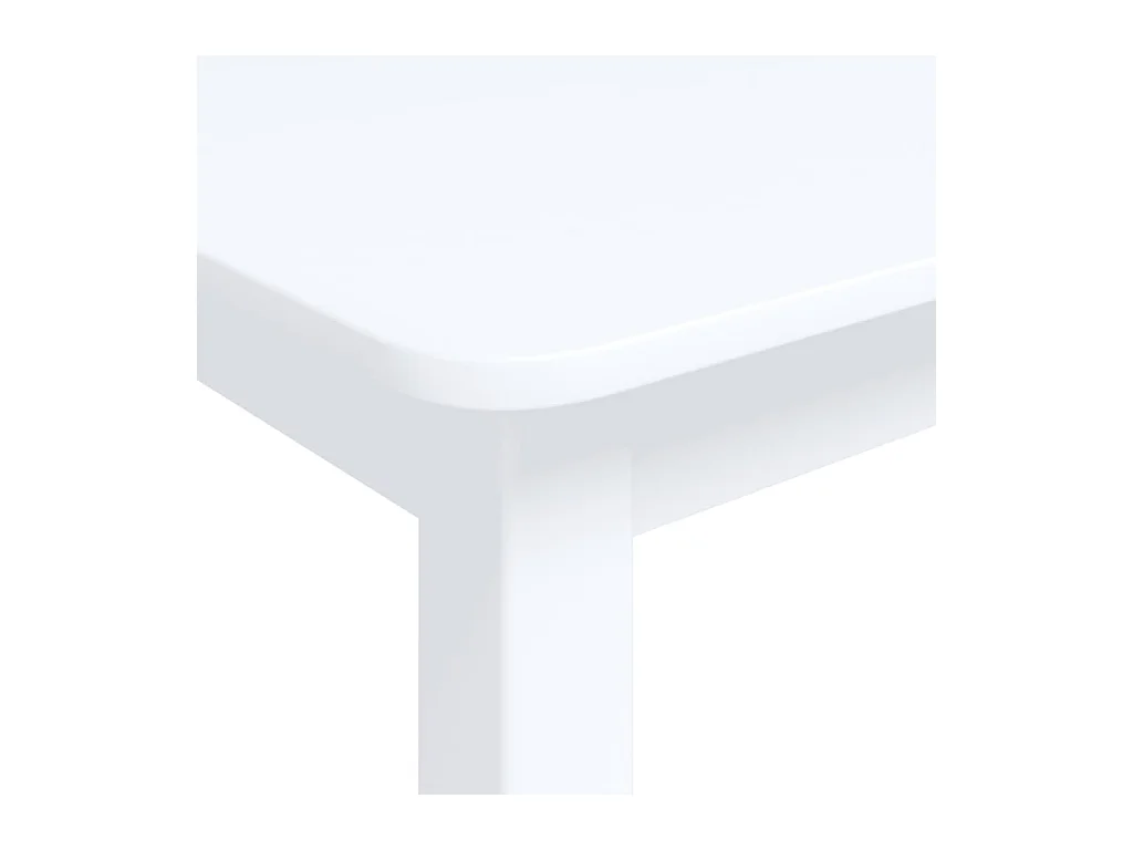 Mesa de comedor de madera maciza de caucho blanco 114x71x75 cm