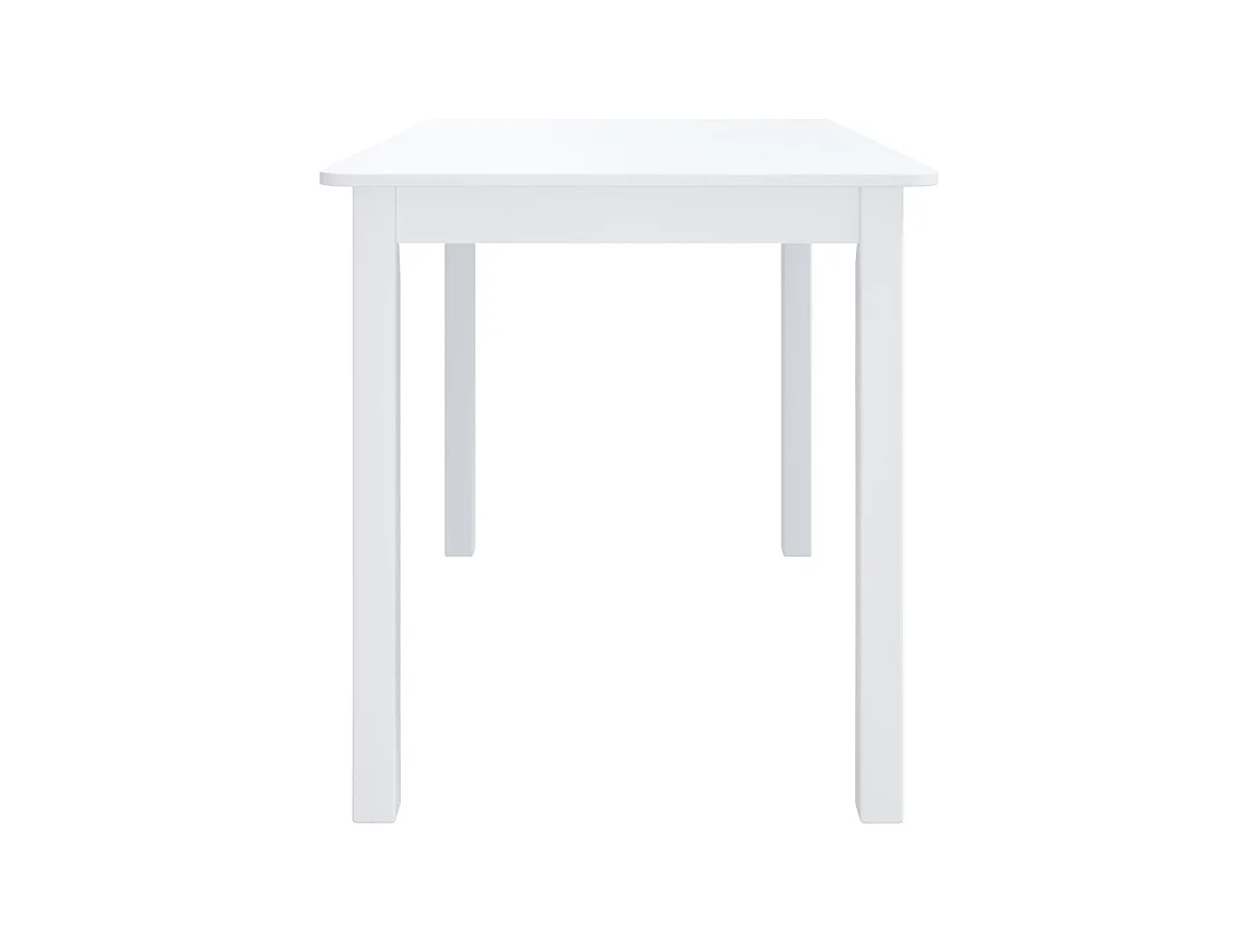 Mesa de comedor de madera maciza de caucho blanco 114x71x75 cm