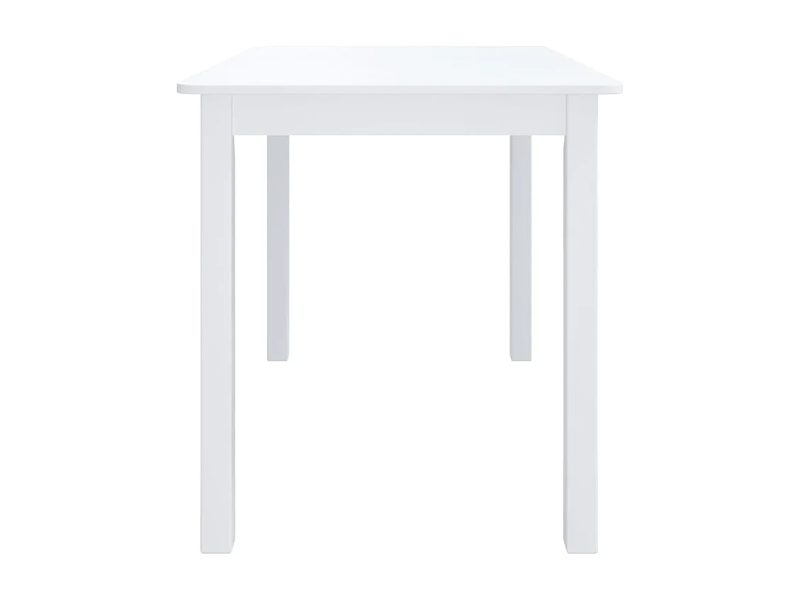 Table de salle à manger Blanc 114x71x75 cm Bois d'hévéa massif