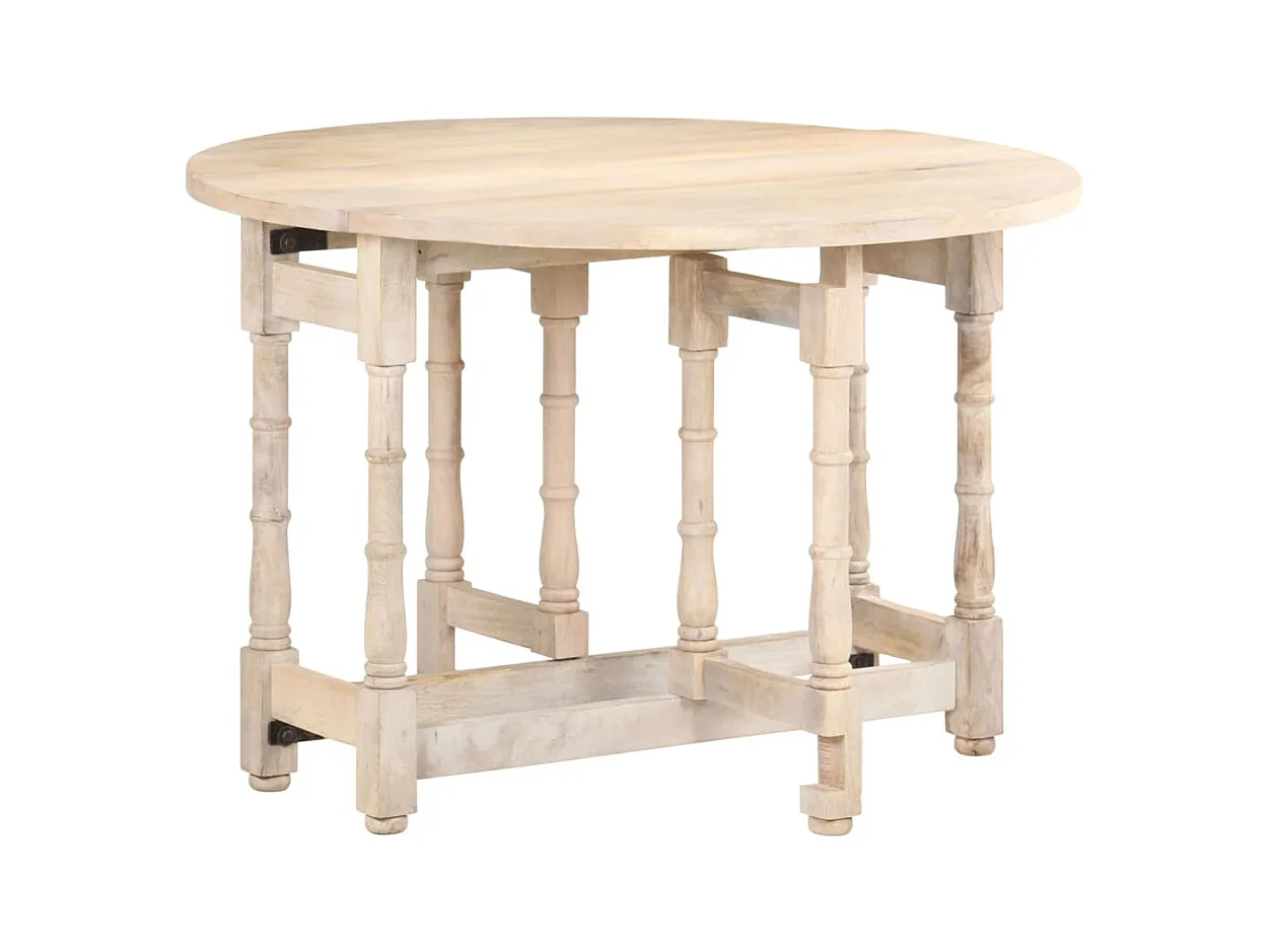 Mesa de comedor redonda de madera maciza de mango 110x76 cm