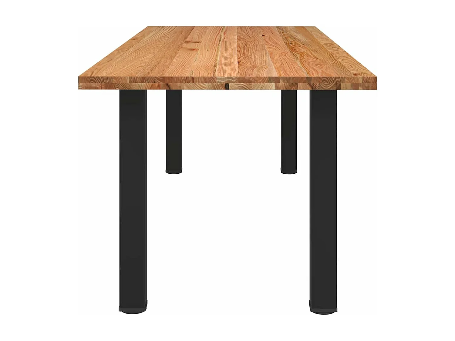 Table à manger marron clair bois de chêne massif rectangulaire