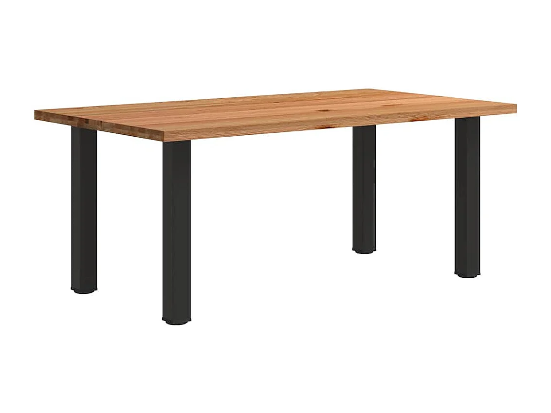 Table à manger marron clair bois de chêne massif rectangulaire