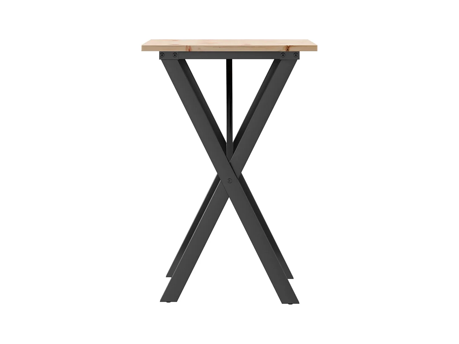 Mesa de jantar estrutura em X 50x50x75 cm pinho e ferro fundido