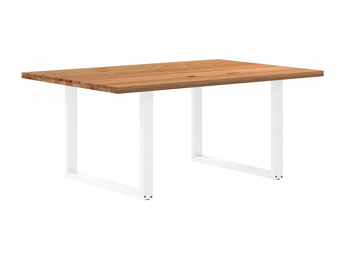 Eettafel rechthoekig 180x120x74 cm massief eikenhout lichtbruin