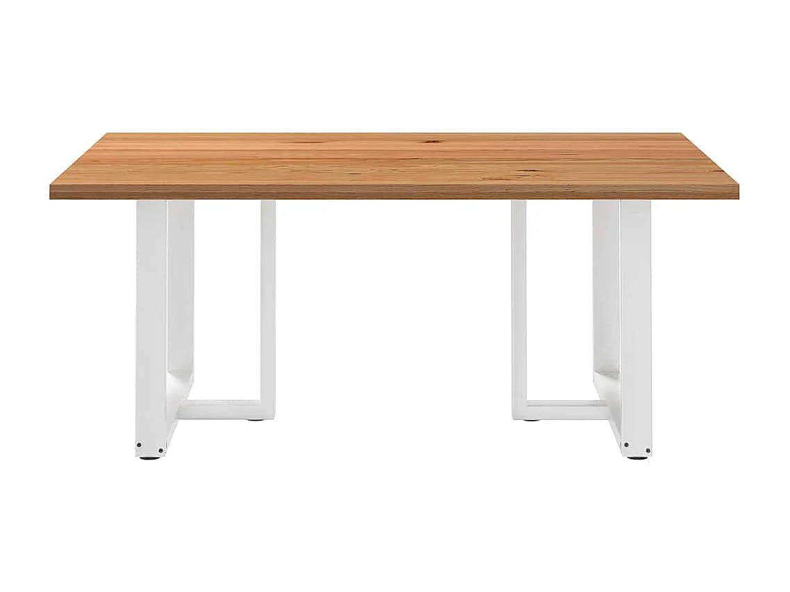 Table à manger marron clair bois de chêne massif rectangulaire