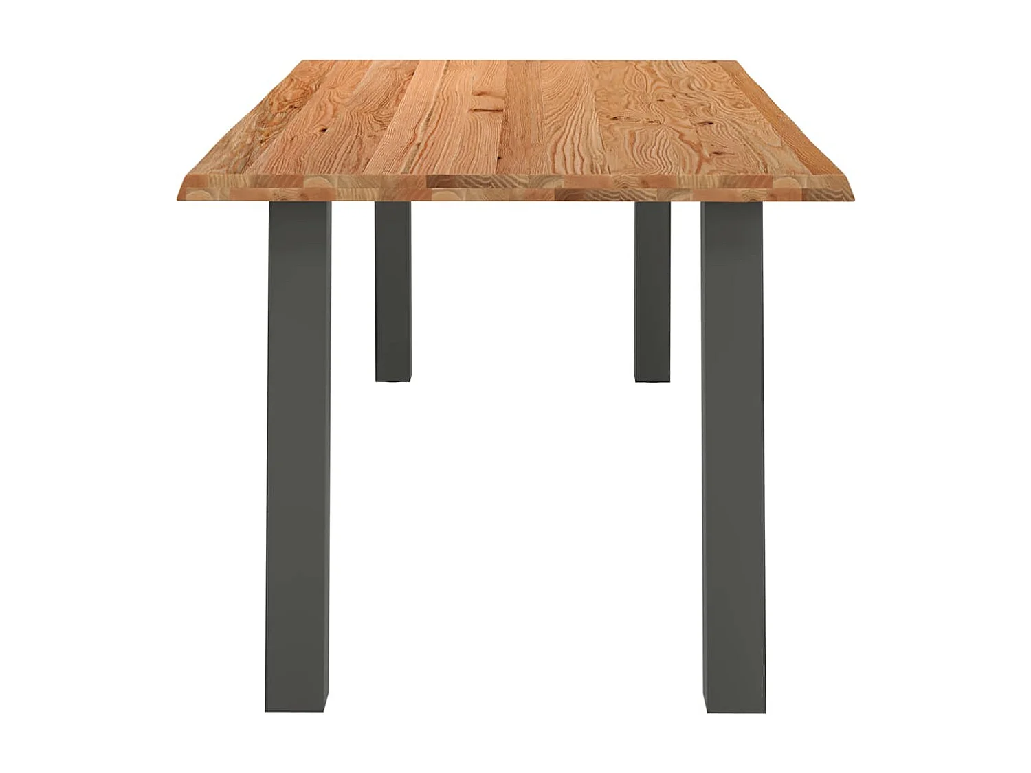 Table à manger marron clair bois de chêne massif rectangulaire