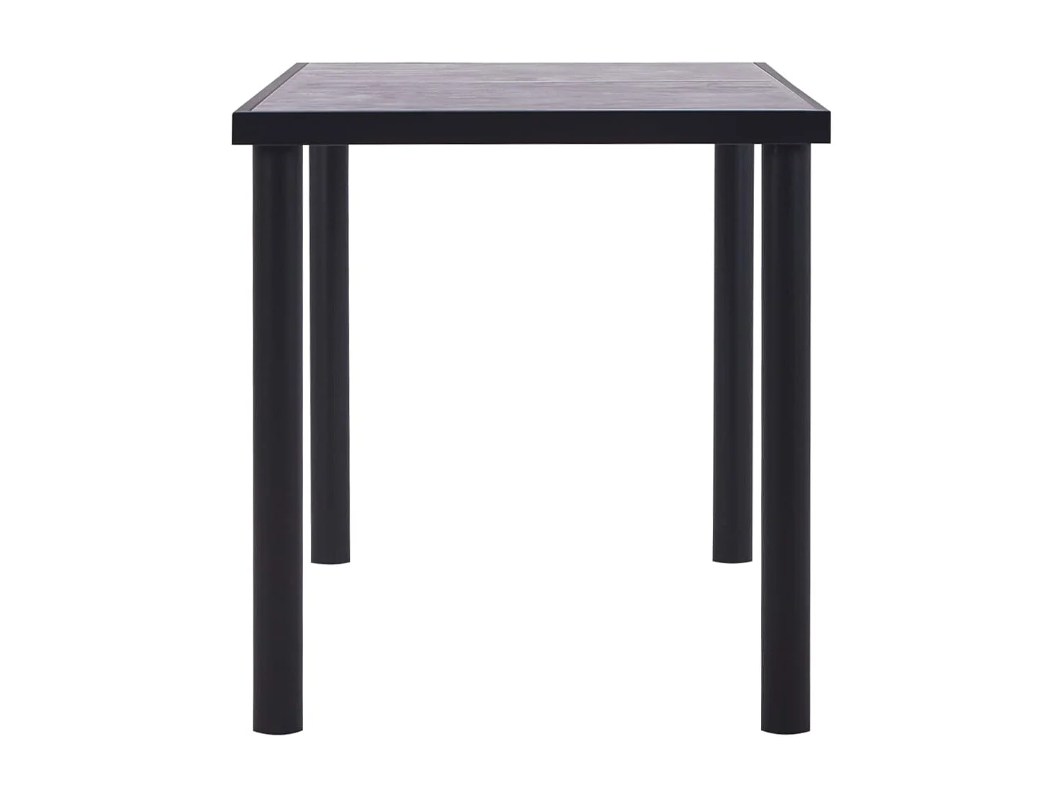 Table de salle à manger Noir et gris béton 140x70x75 cm MDF