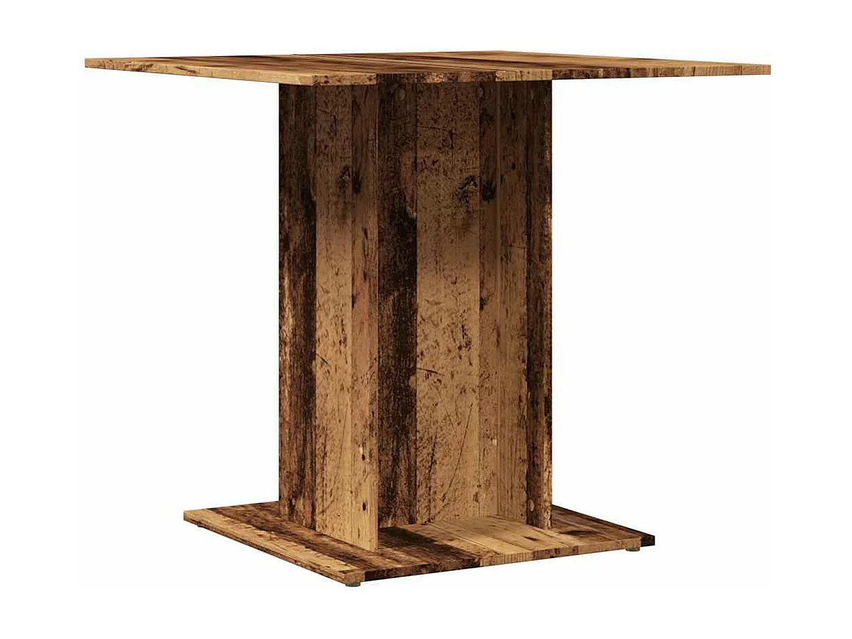 Eettafel 80x80x75 cm bewerkt hout oud houtkleurig