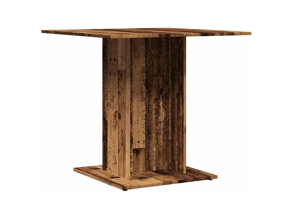 Eettafel 80x80x75 cm bewerkt hout oud houtkleurig