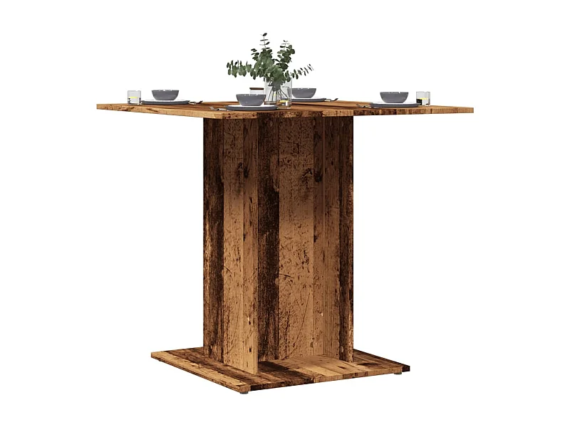 Eettafel 80x80x75 cm bewerkt hout oud houtkleurig