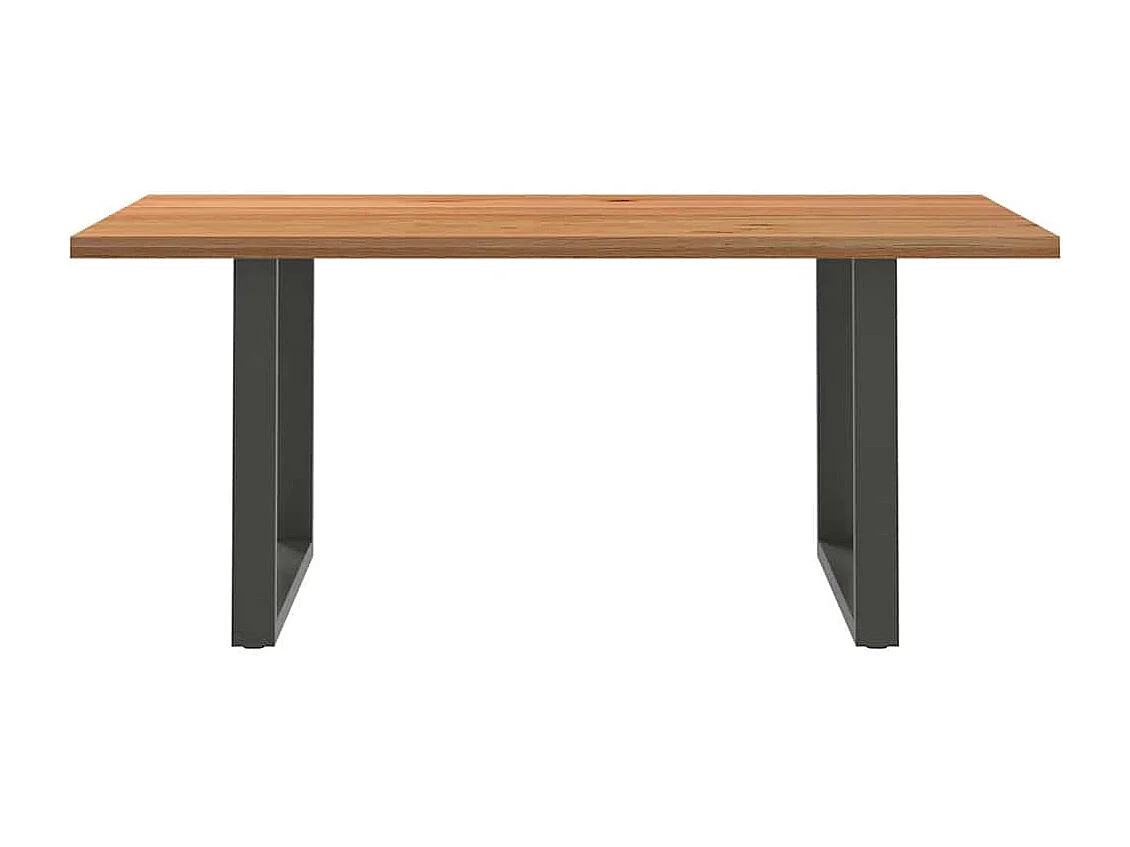 Table à manger marron clair bois de chêne massif rectangulaire