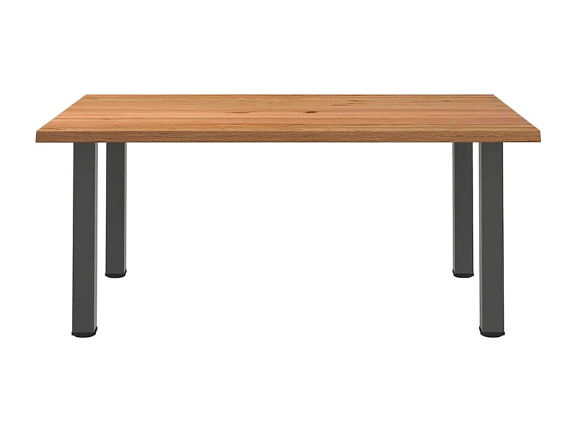 Table à manger marron clair bois de chêne massif rectangulaire