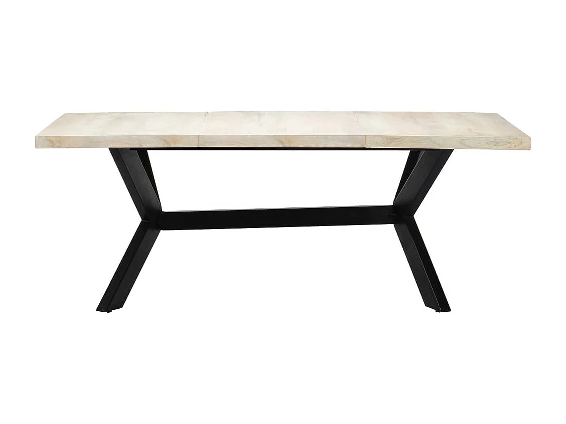 Table de salle à manger Blanc 200x100x75cm Bois manguier massif