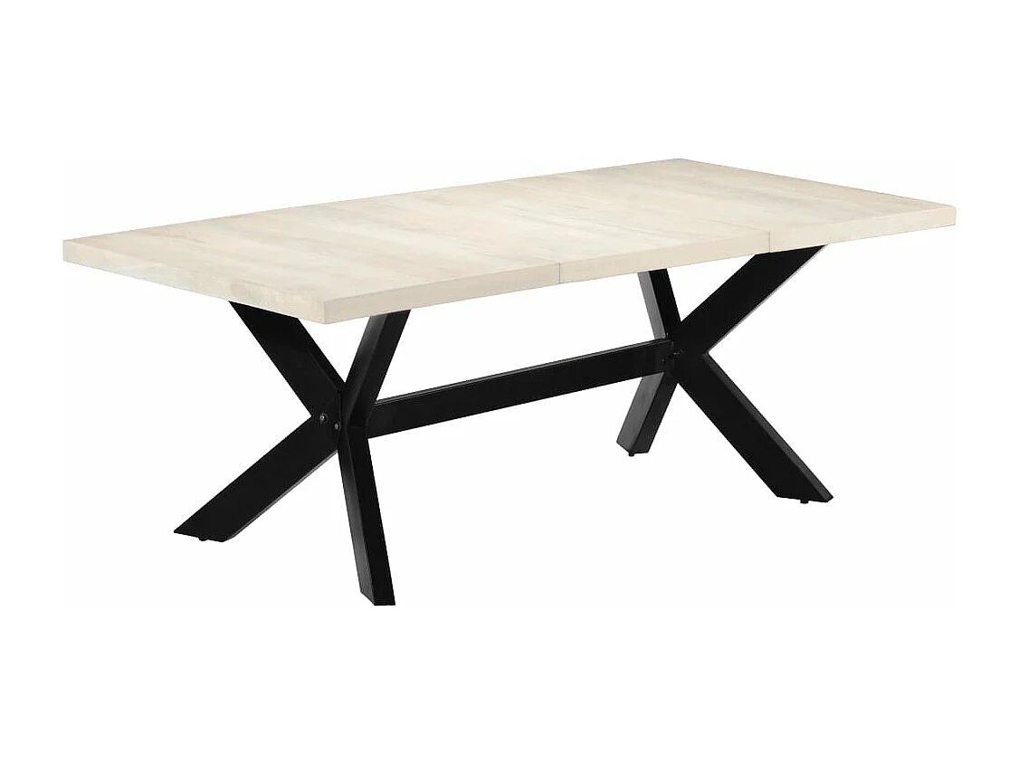 Table de salle à manger Blanc 200x100x75cm Bois manguier massif