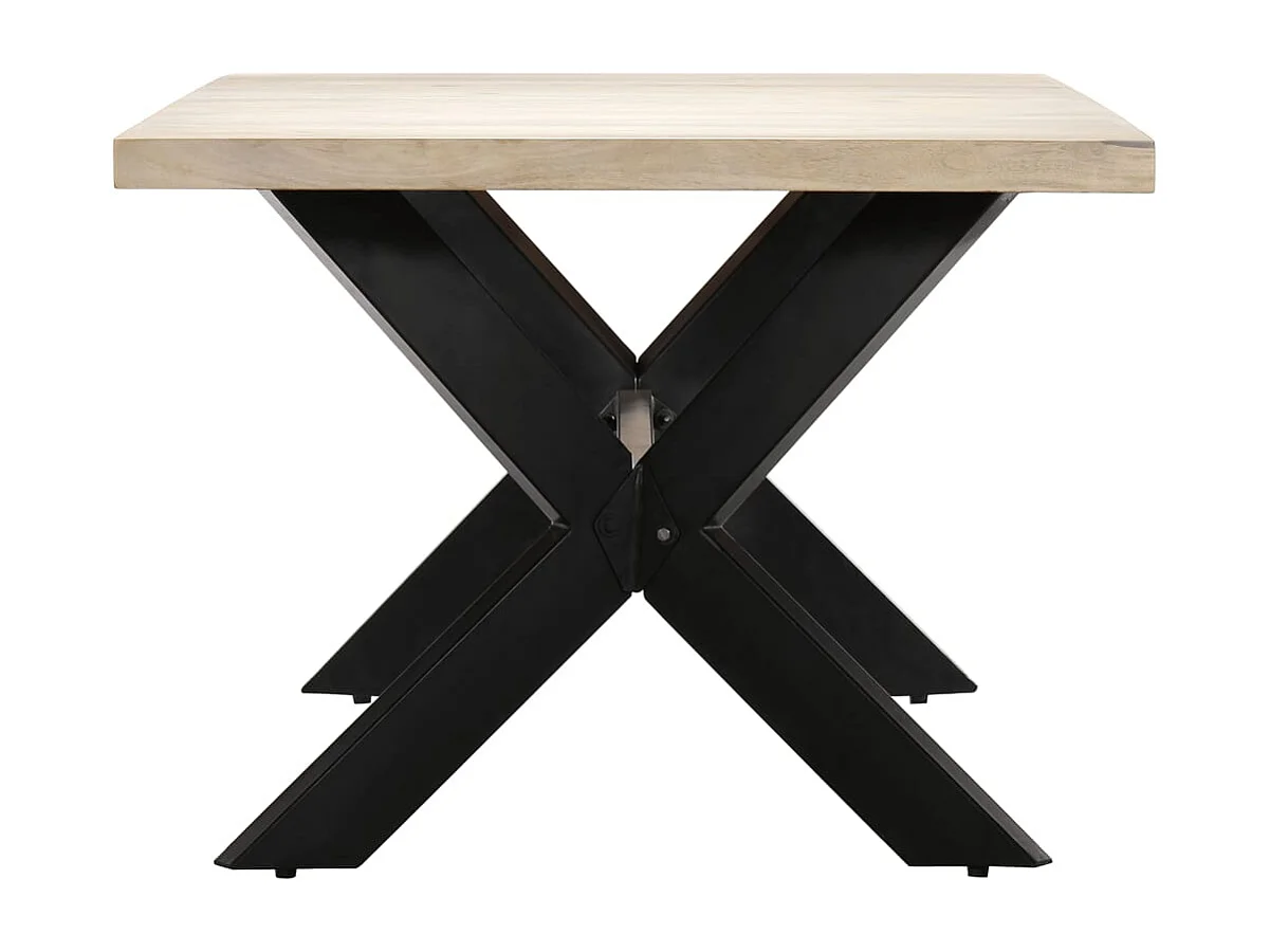 Table de salle à manger Blanc 200x100x75cm Bois manguier massif