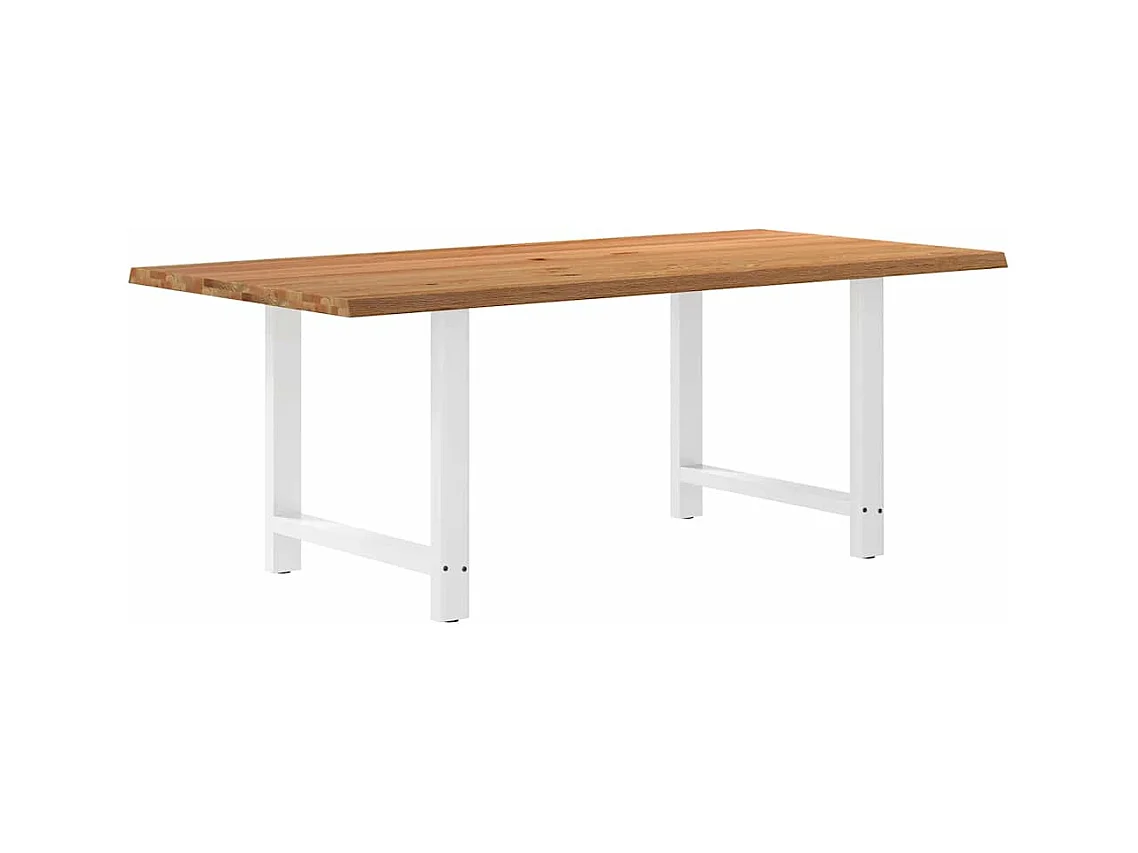 Eettafel met natuurlijke rand massief eikenhout rechthoekig