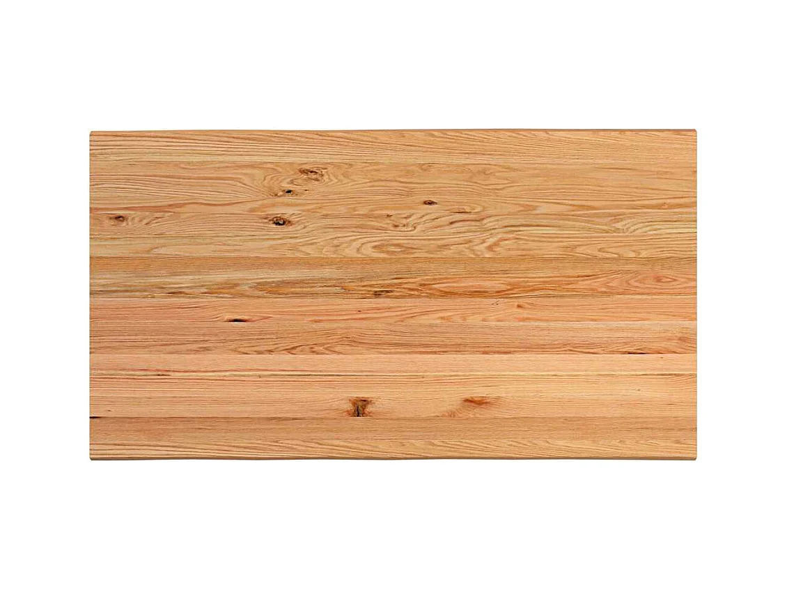 Eettafel met natuurlijke rand 220x120x74 cm massief eikenhout