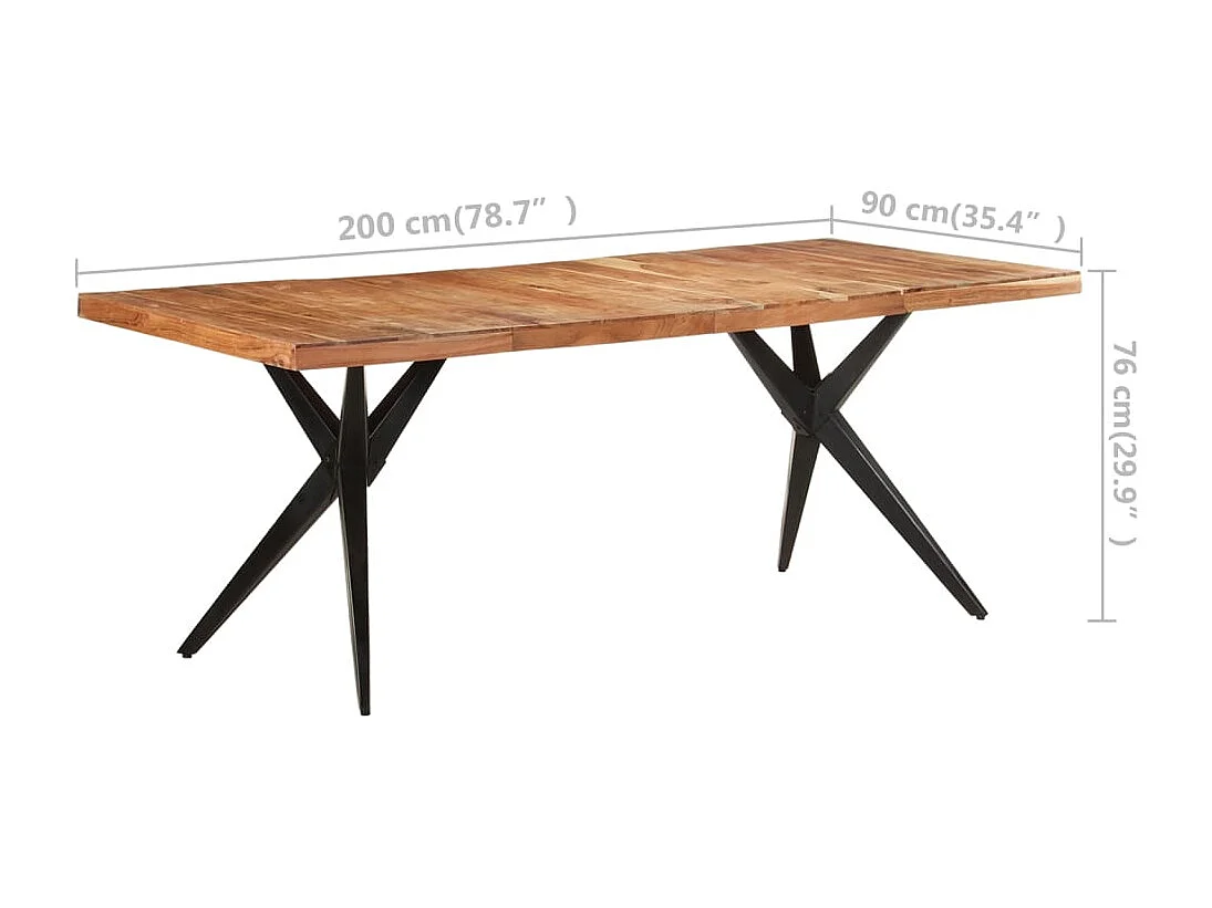 Table de salle à manger 200x90x76 cm Bois d'acacia massif