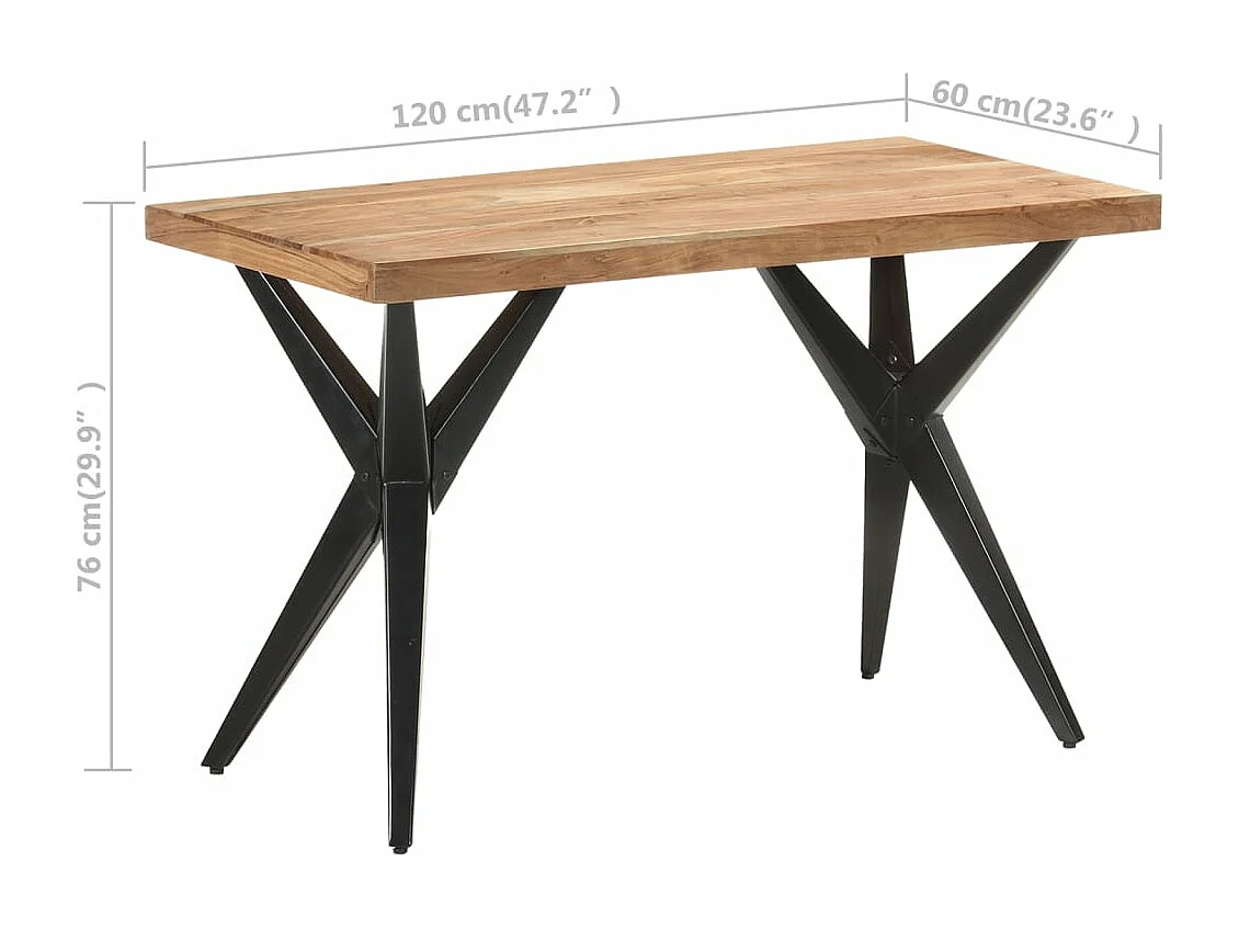 Table de salle à manger 120x60x76 cm Bois solide d'acacia