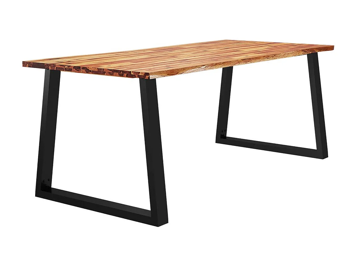 Table à manger 200x90x75 cm bois d'acacia solide à bord vif
