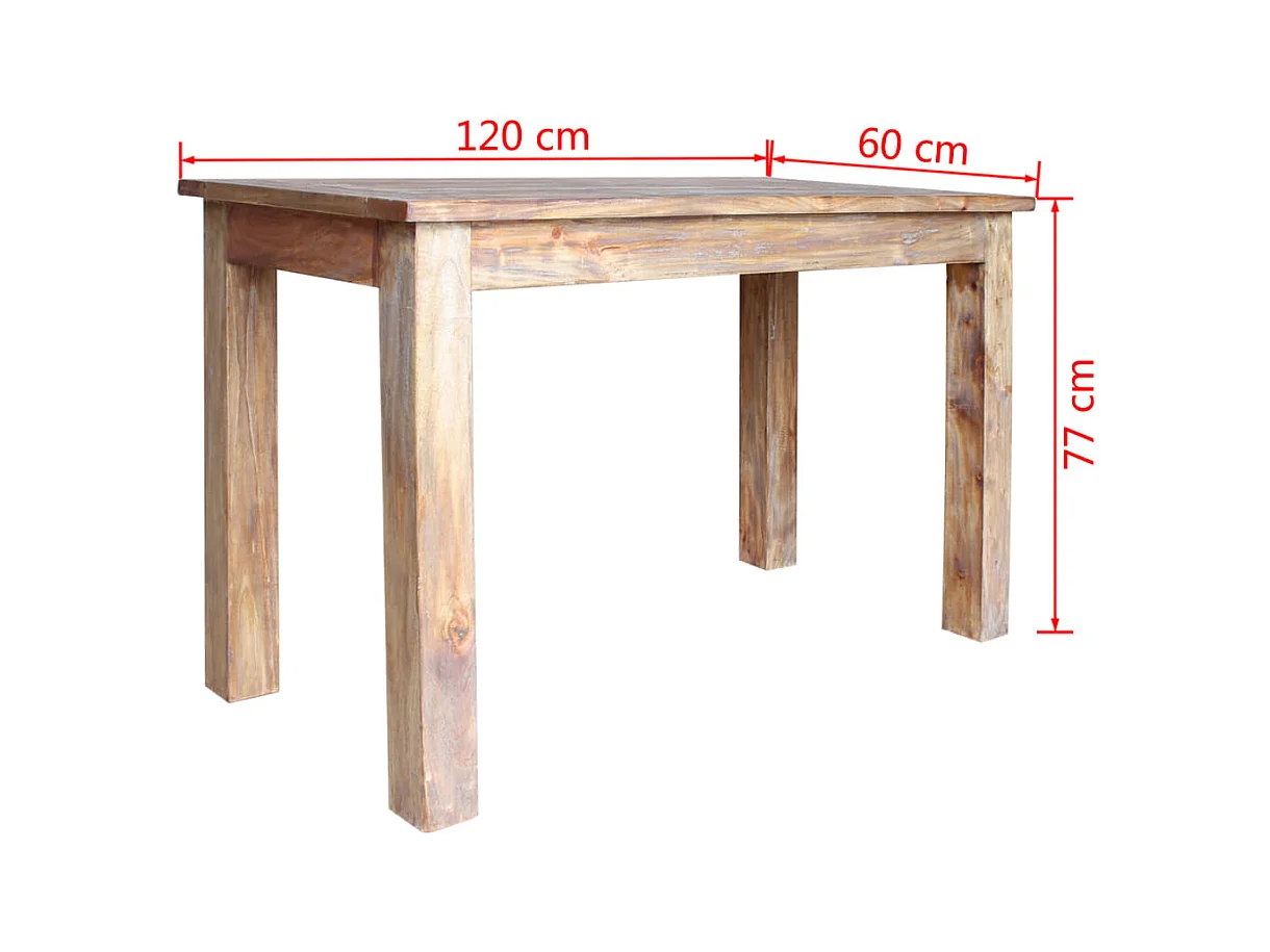 Table de salle à manger Bois de récupération 120 x 60 x 77 cm
