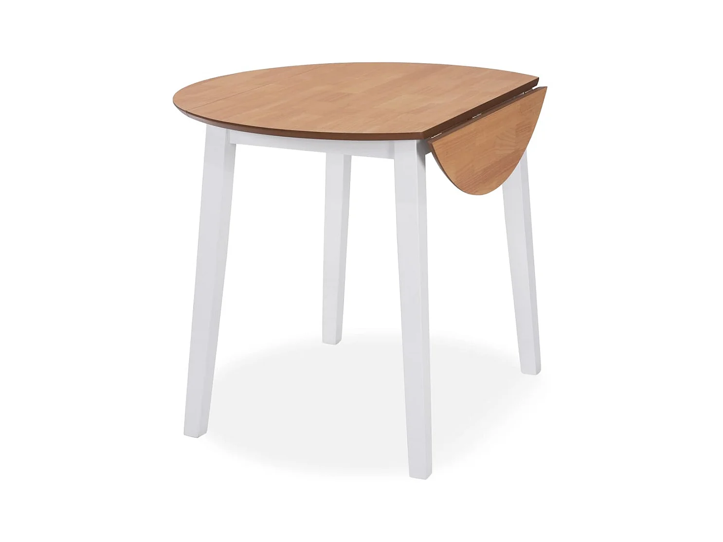 Table de salle à manger ronde à abattant MDF Blanche