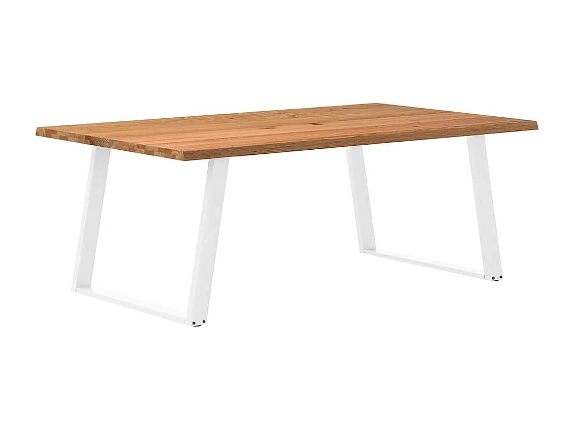 Table à manger marron clair 200x120x74 cm bois de chêne massif