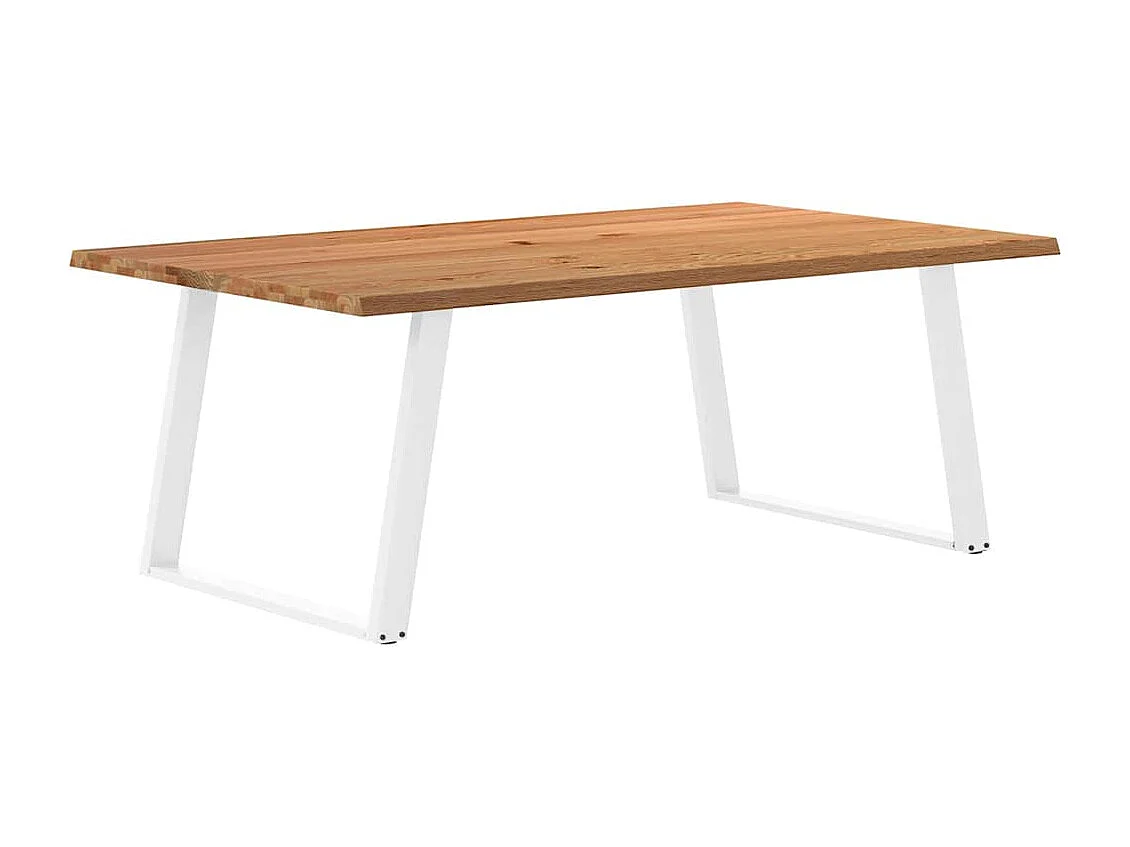 Table à manger marron clair 200x120x74 cm bois de chêne massif