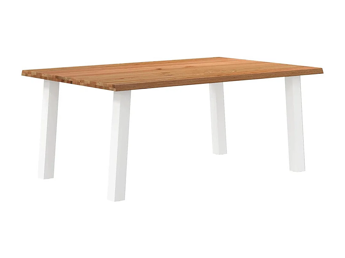 Eettafel rechthoekig 180x120x74 cm massief eikenhout lichtbruin