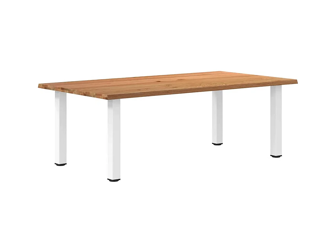 Table à manger marron clair bois de chêne massif rectangulaire