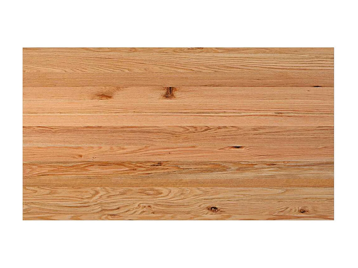 Table à manger marron clair bois de chêne massif rectangulaire