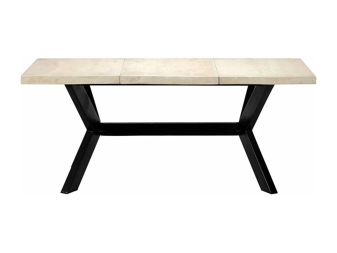 Mesa de comedor blanca 180x90x75 cm madera maciza de mango