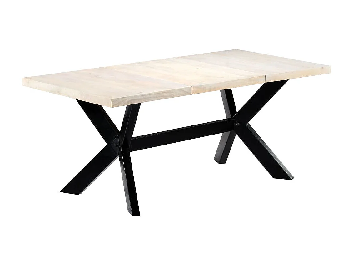 Mesa de comedor blanca 180x90x75 cm madera maciza de mango