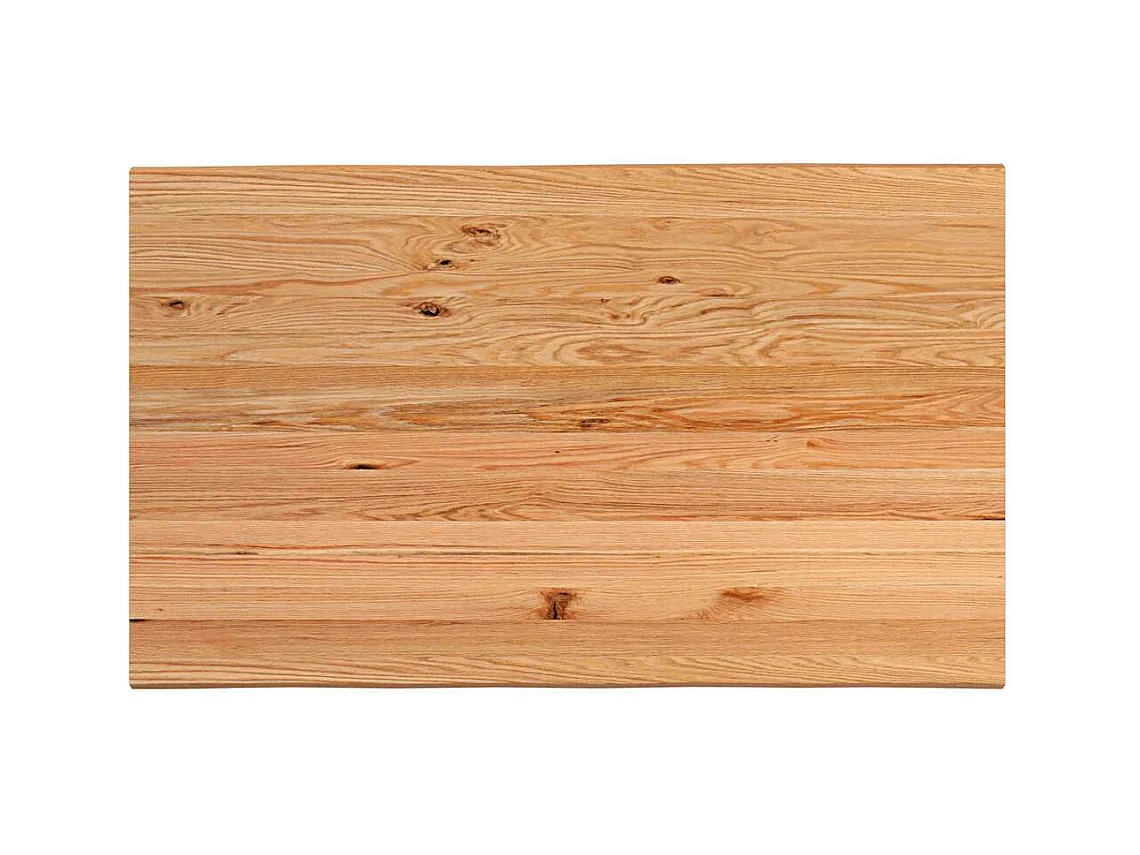 Table à manger marron clair bois de chêne massif rectangulaire