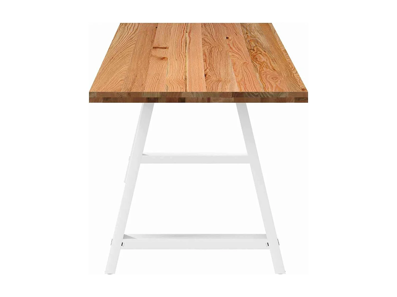 Table à manger marron clair bois de chêne massif rectangulaire