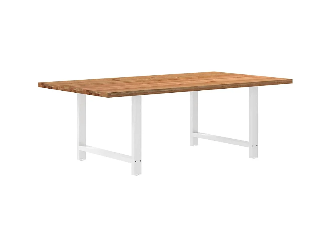 Eettafel rechthoekig 220x120x74 cm massief eikenhout lichtbruin