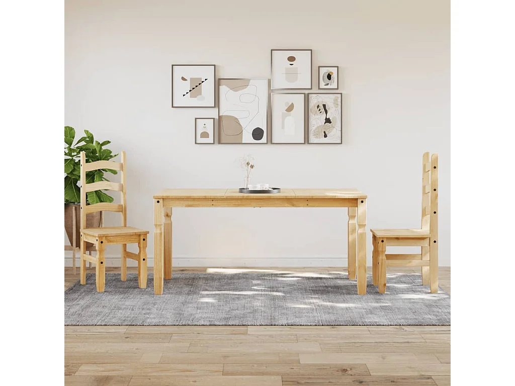 Table à manger Corona 160x80x75 cm bois massif de pin