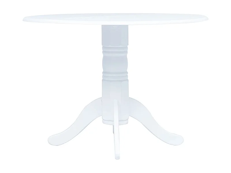 Table de salle à manger Blanc 106 cm Bois d'hévéa massif