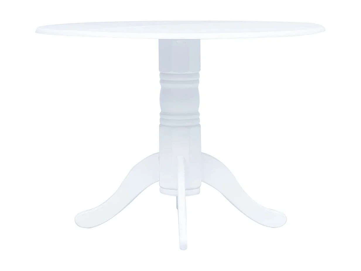 Eettafel 106 cm massief rubberwood wit