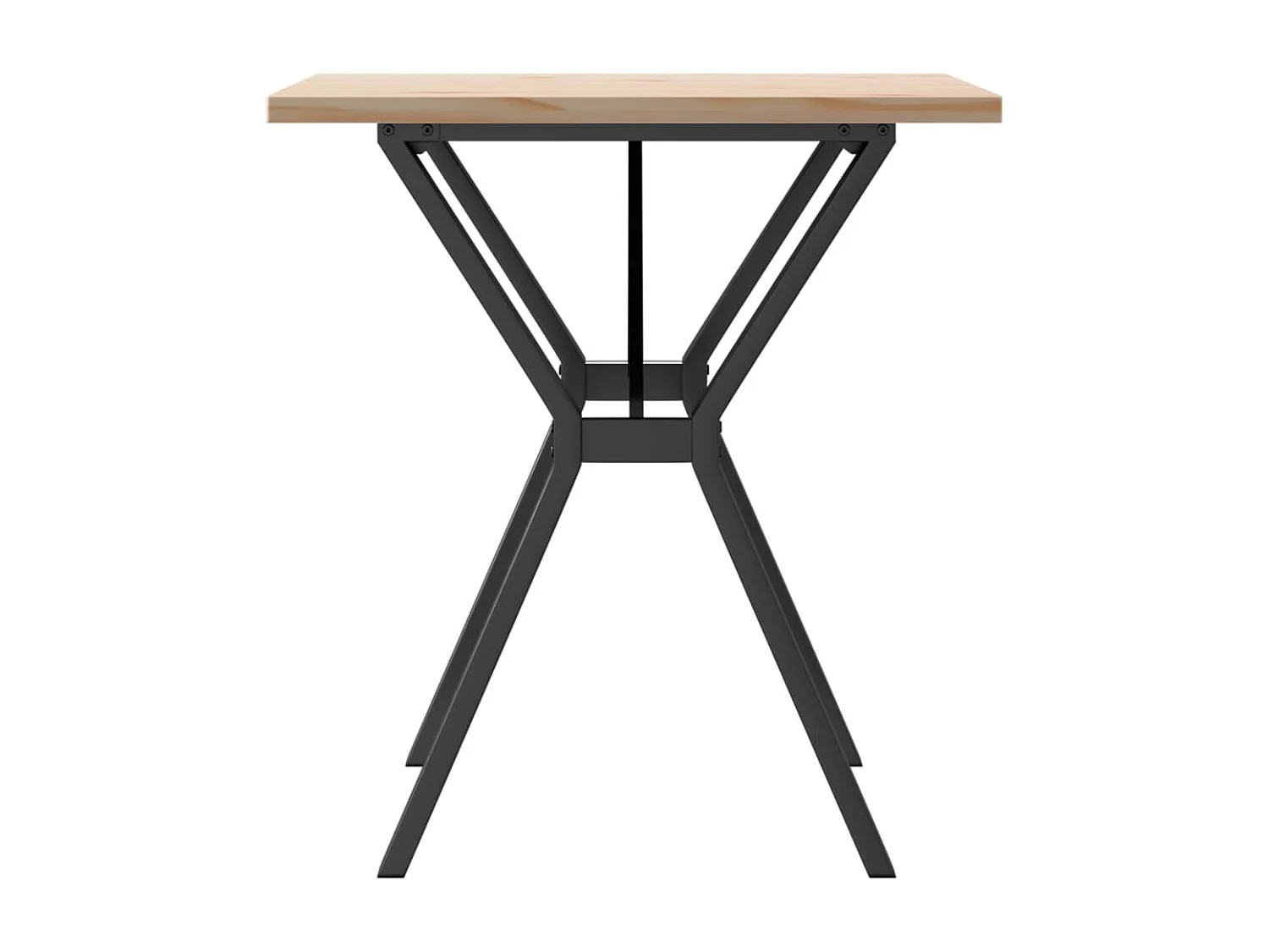 Mesa comedor marco Y madera maciza pino y hierro 70x70x75,5 cm