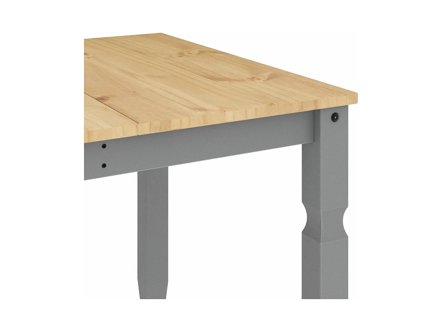 Table à manger Corona gris 180x90x75 cm bois massif de pin