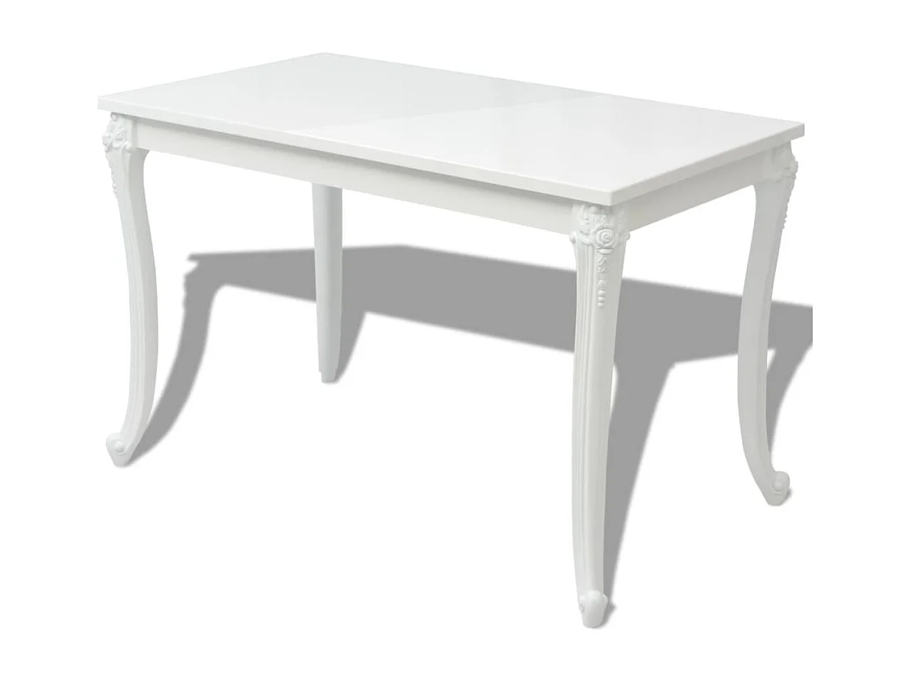 Table de salle à manger 116 x 66 x 76 cm Blanc haute brillance
