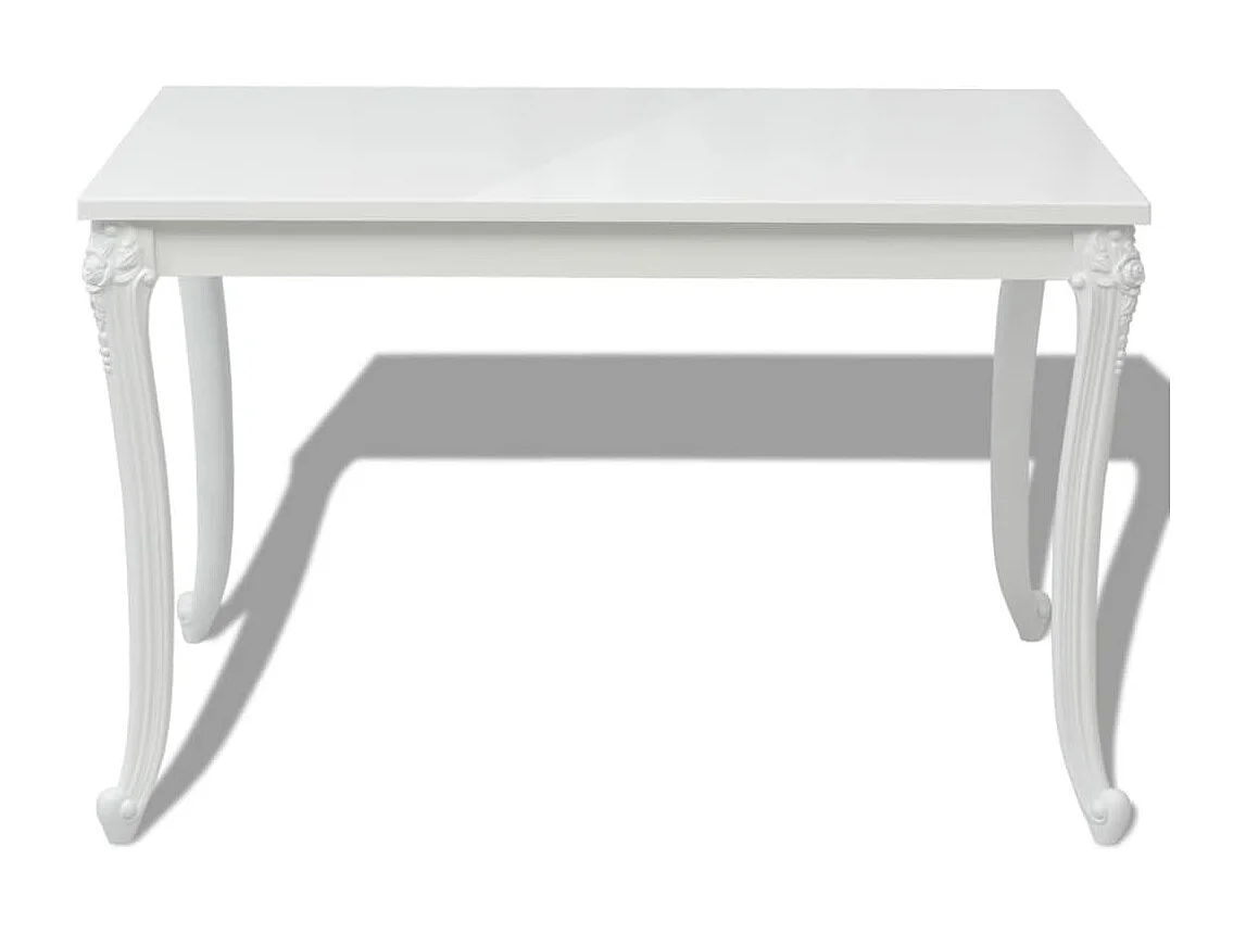Table de salle à manger 116 x 66 x 76 cm Blanc haute brillance